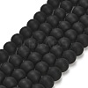 Natural Brazil Black Onyx(Dyed & Heated) Beads Strands G-Z024-01B-8mm-01-2