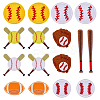 16Pcs 8 Styles Polyester Iron on/Sew On Patches PATC-ME0001-03-1