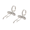 Brass Micro Pave Clear Cubic Zirconia Huggie Hoop Earrings for Women EJEW-A040-11P-1