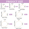 54Pcs 7 Styles Brass Hoop Earring Findings KK-BC0013-33G-2