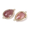 Natural Strawberry Quartz Faceted Teardrop Links G-B126-03G-05-2