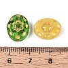 Oval with Flower Glass Beads GLAA-T025-48M-3