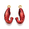 304 Stainless Steel Enamel Pendants STAS-N124-23G-1