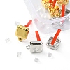 8Pcs 2 Color Rack Plating Alloy Square Stud Earring Findings FIND-YW0003-80-2