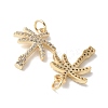 Brass Micro Pave Clear Cubic Zirconia Pendants KK-Q031-14G-2