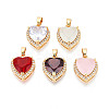 Brass Micro Pave Cubic Zirconia Pendants KK-N272-02G-M-1