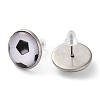 Sport Balls Glass & 304 Stainless Steel Stud Earrings for Women LS-EJEW-H005-01P-01-2