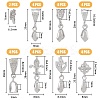 30Pcs 8 Style Rack Plating Brass Micro Pave Clear Cubic Zirconia Ice Pick Pinch Bails & Snap on Bails KK-HY0002-82-2