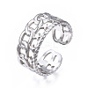 Non-Tarnish 304 Stainless Steel Star Open Cuff Ring RJEW-T023-03P-3