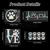 8 Sheets 4 Style Waterproof Heart & Bear Paw Pattern PET Car Decals Stickers STIC-GF0001-03A-2