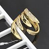 Brass Micro Pave Clear Cubic Zirconia Cuff Rings LS-RJEW-M029-03G-5