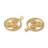Rack Plating Brass Pave Cubic Zirconia Pendants KK-O142-54G-3