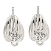 Brass Micro Pave Cubic Zirconia Stud Earring Findings LS-KK-U015-07P-1
