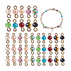 200Pcs 10 Colors  Faceted Rondelle Glass Connector Charms FIND-PH0021-24-7