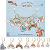 8Pcs 8 Style Rainbow & Cloud & Heart Enamel Dangle Leverback Earrings for Women HJEW-NB0001-35-1