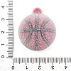 Sports Theme Flocking Silicone Pendants SIL-C012-02A-01-3