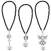 3Pcs Glass Beaded Pendant Decoration HJEW-CA00074-1