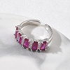 Brass Micro Pave Cubic Zirconia Cuff Open Rings for Women RJEW-L343-16P-02-3