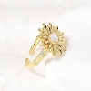 Brass Resin Cuff Rings for Women RJEW-K312-06G-3