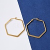 201 Stainless Steel Angular Hoop Earrings LS-EJEW-F205-13G-A-5