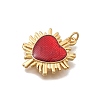 Brass Enamel Heart Pendants KK-D431-052G-2