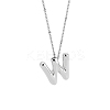 1pc Brass Chain with Alloy Letter Pendants Necklaces NJEW-LP0001-41W-P-1