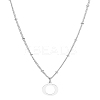1Pc Brass Chain & 304 Stainless Steel Letter Pendant Necklaces NJEW-LP0001-35O-P-1