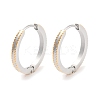 304 Stainless Steel Textured Huggie Hoop Earrings for Women EJEW-C096-35D-1