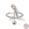 Anti-Tarnish Rhodium Plated 925 Sterling Silver Locket Style Planet Pinch Bails STER-NH0001-55C-P-2