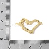 Brass Micro Pave Cubic Zirconia Heart Connector Charms KK-A252-28G-05-3