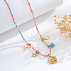 Summer Beach Braided Rope Bib Necklaces SZ6362-10-1