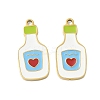 304 Stainless Steel Enamel Pendants X1-STAS-G360-04G-06-1