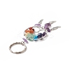 Natural & Synthetic Gemstone Chips Tree of Life with Alloy Wings Pendant Keychain KEYC-JKC00466-3