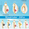 20Pcs Copper Wired Natural Cowrie Shell Pendants FIND-SC0014-75-2