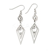 304 Stainless Steel Rhombus Dangle Earrings EJEW-Z129-10P-4