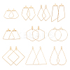 40Pcs 10 Style 304 Stainless Steel Wire Pendants STAS-UN0030-28-1