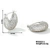 Moon-shaped Brass Rhinestone Hoop Earrings for autumn and winter JO3025-1-1
