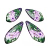 4Pcs Transparent Epoxy Resin Butterfly Wings Pendants RESI-C057-06B-1