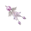 7Pcs 7 Colors Glass Pearl Pendants PALLOY-JF04120-4