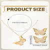 Alloy Hollow Butterfly Stud Earrings & Pendant Necklaces Sets for Women SJEW-LP0001-41-2