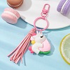 Cartoon PVC Plastic Big Pendants Keychains with Faux Suede Tassel KEYC-JKC00569-02-3