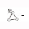 316L Surgical Stainless Steel & G23 Titanium & Crystal Rhinestone Triangle Cartilage Earrings WGA7630-25-1