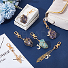 6Pcs 3 Styles Moon & Star Alloy Swivel Lobster Claw Clasps & Brass Cable Chains AJEW-UN00040-2