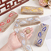 8 Yards 4 Colors Organza Embroidery Feather Ribbons OCOR-HY0001-10-3