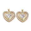 Rack Plating Brass Micro Pave Clear Cubic Zirconia Pendants KK-Z064-07G-1