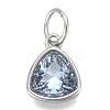 304 Stainless Steel Cubic Zirconia Pendant ZIRC-P080-B06-1