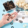 Craftdady 200Pcs 2 Colors Dyed Wood Jewelry Findings Coconut Linking Rings COCO-CD0001-01-5
