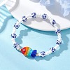 Handmade Flower Printed Porcelain Ceramic Glass Beaded Bracelets for Women BJEW-MZ00292-1
