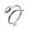 Non-Tarnish 304 Stainless Steel Snake Cuff Ring LS-RJEW-N038-113P-1