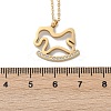 304 Stainless Steel Crystal Rhinestone Rocking Horse Pendant Necklaces for Women NJEW-F339-02G-4